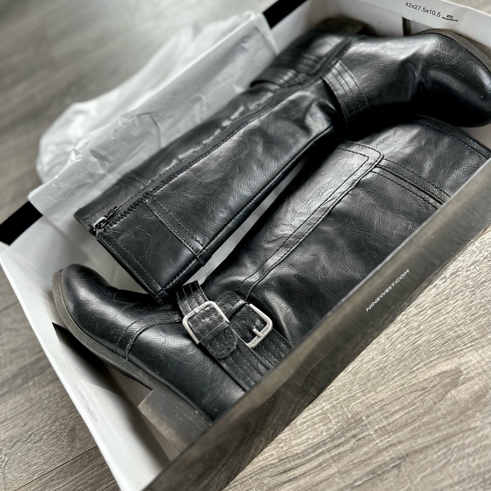 Girls Nine West Kids Sassy Tran 2 Riding Boots | 4 | GUC